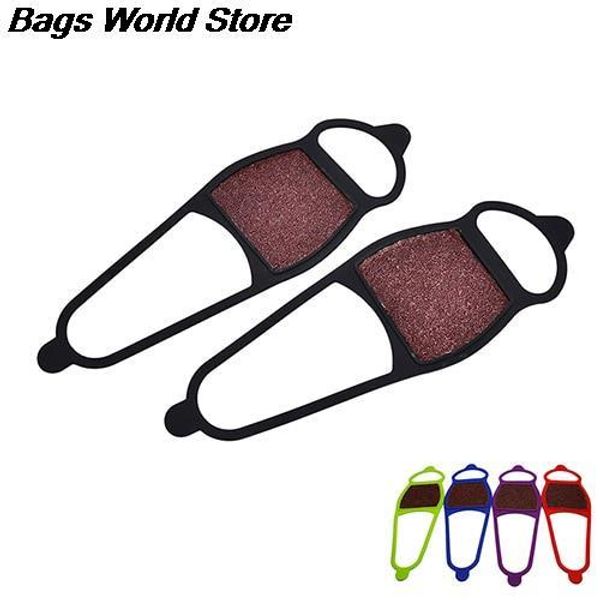 

silcone anti shoe boot grips cleats spikes snow gripper non slip ice gripper random color gsandals woman leather causal shoes beach slide fa, Black;blue