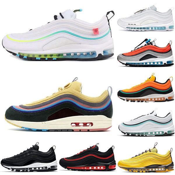 

running shoes 97 men women aurora green japan sliver bullet game loyal wolf grey usa undefeated-white sneakers walking trainers sports size