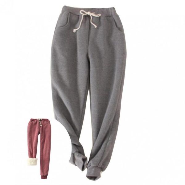 

women's pants & capris women simple lady loose imitation cashmere thicken sweatpants for party sport trousers, Black;white