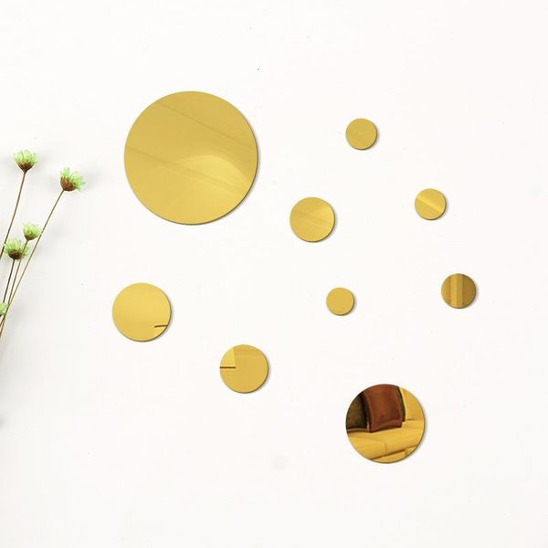 

dots peel and stick mirror art, diy round acrylic sticker decal mirrors