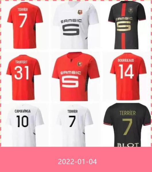 

21 22 stade rennais soccer jerseys 120th anniversary fc rennes maillots de foot 2021 2022 camavinga bourigeaud raphinha niang hunou grenier, Black;yellow