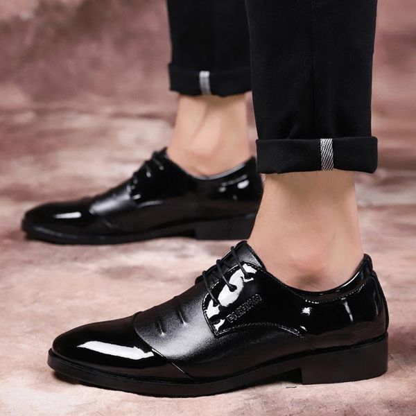 

man shoes dress for men pu leather, Black