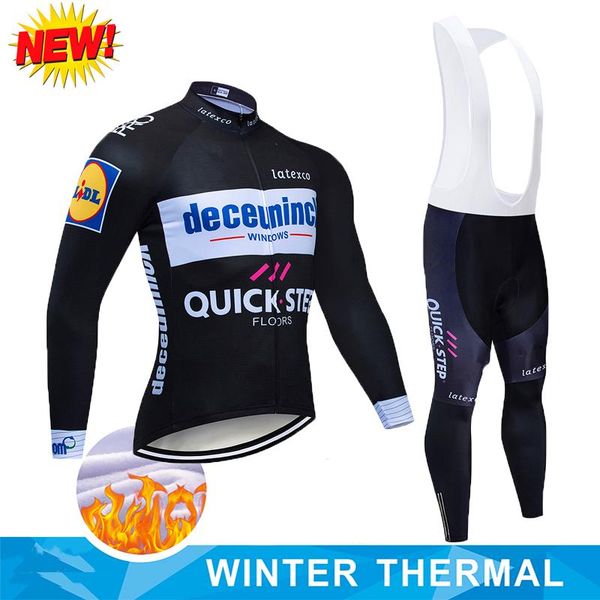 

racing sets quick sted winter thermal fleece bicycle long sleeve cycling jersey men clothing pro team outdoor bike ropa ciclismo, Black;blue