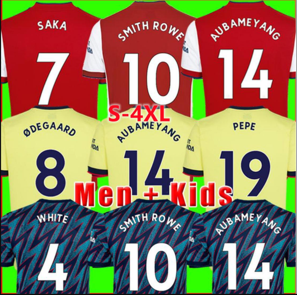 

s-4xl pepe saka 21 22 jerseys fans player version gunners arsen Ã¸degaard thomas willian tierney smith 2021 2022 soccer football shirt men +, Black;yellow