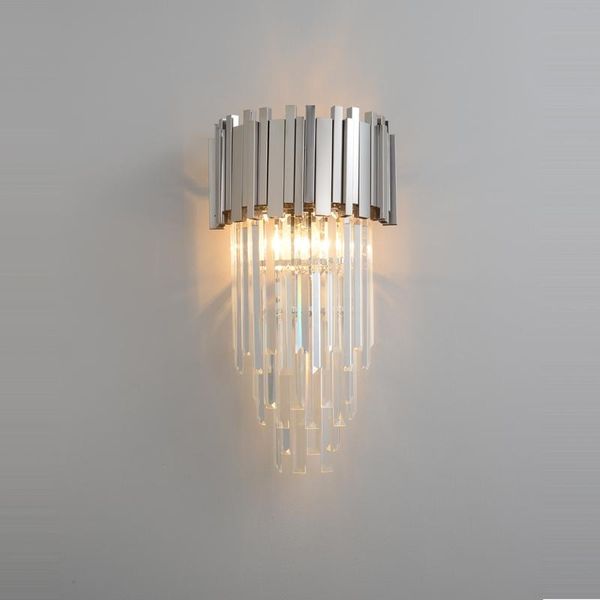 

wall lamps chrome silver black golden crystal designer led lamp light sconce for bedroom