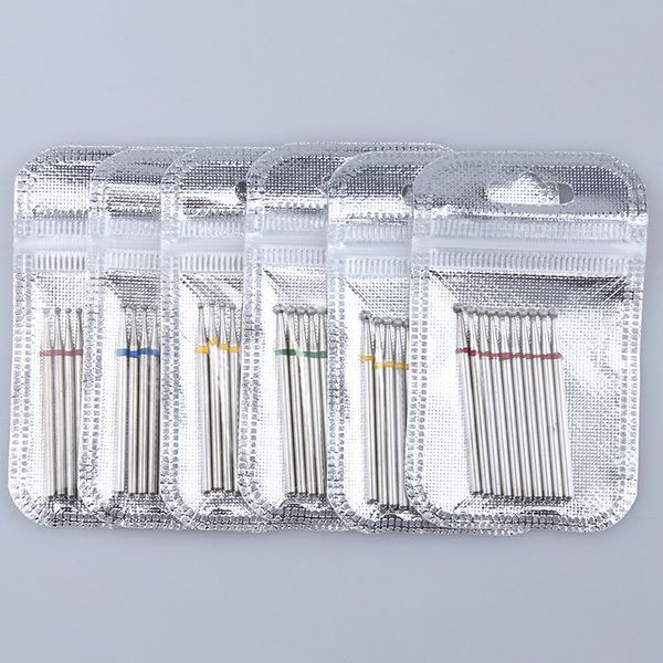 

10pcs diamond cutter for manicure set diamond rotary burrs set nail drill bit milling cutter for nail art pedicure tool, Silver