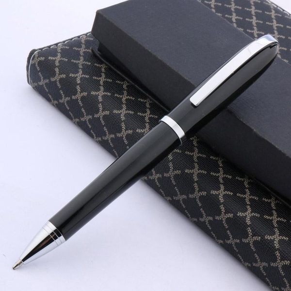 

luxury brand baoer fat 516 metal silver piece gift black ballpoint pen business office school supplies pens, Blue;orange