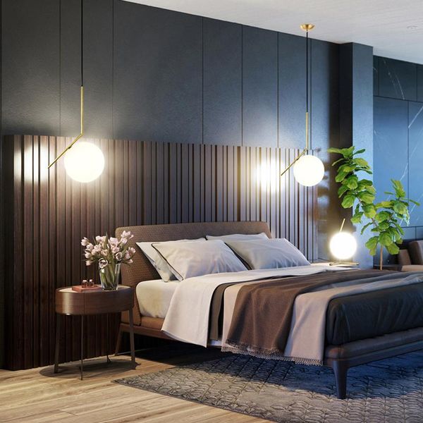 

pendant lamps modern small lights bedside hanging simple magic bean glass droplight loft bar dining room home decor fixture