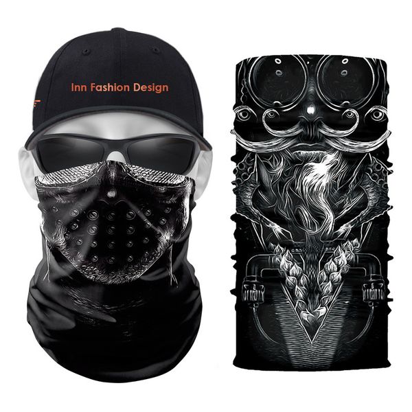 

sunglasses pattern printed magic scarf 5 pieces per package comfortable fashion riding sunscreen seamless wweat absorption high elasticity, Blue;gray
