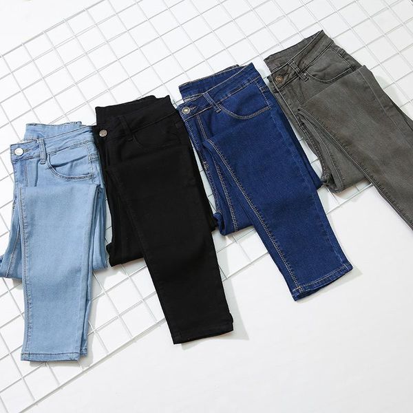 

women's jeans plus size 5xl high waist pants women vintage streetwear skinny woman casual trousers ladies pencil k575, Blue