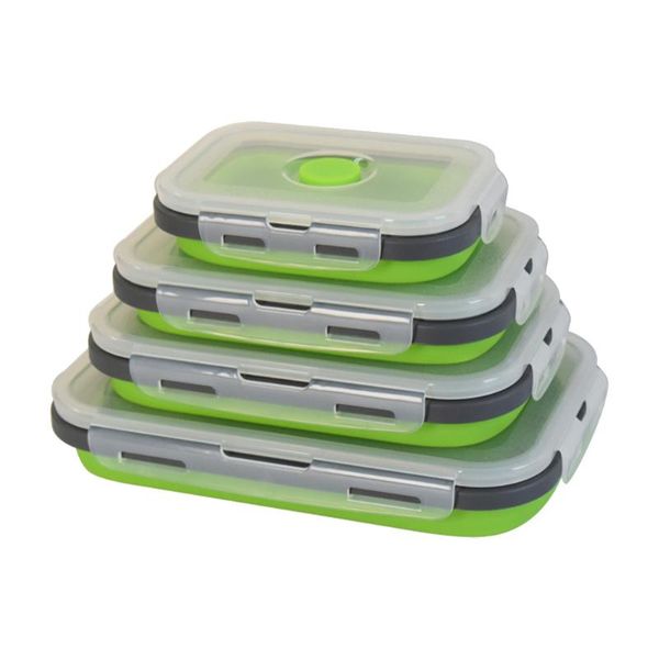 

set square silicone folding lunch box refrigerator storage fresh-keeping kitchen tools bottles & jars