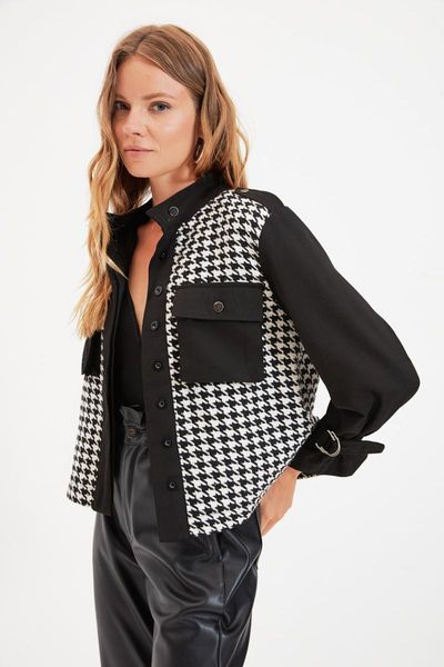 

women's jackets trendyol jacket with pocket twoaw22ce0160, Black;brown
