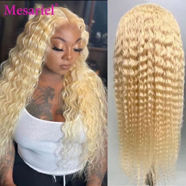 

lace wigs 613 deep wave frontal wig hd transparent blonde front human hair for women 13x4, Black;brown
