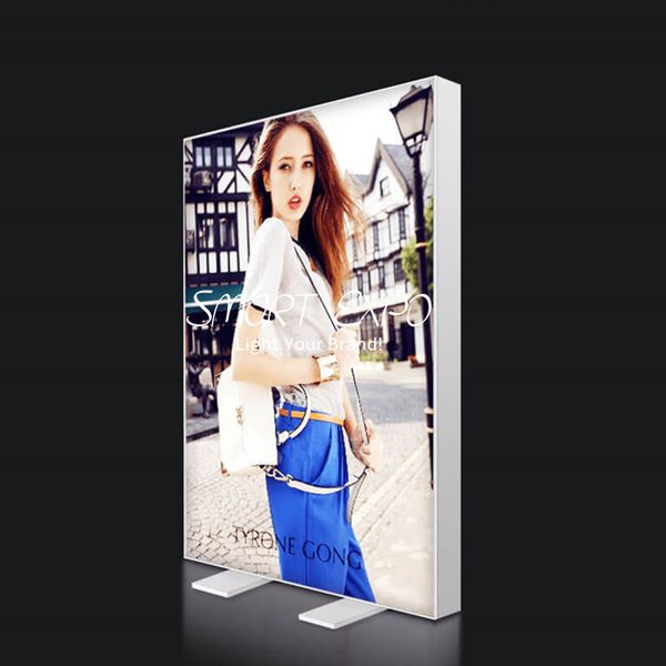 

85*245cm standing frameless light box for poster advertising display with double printed graphics carry bag flat packing