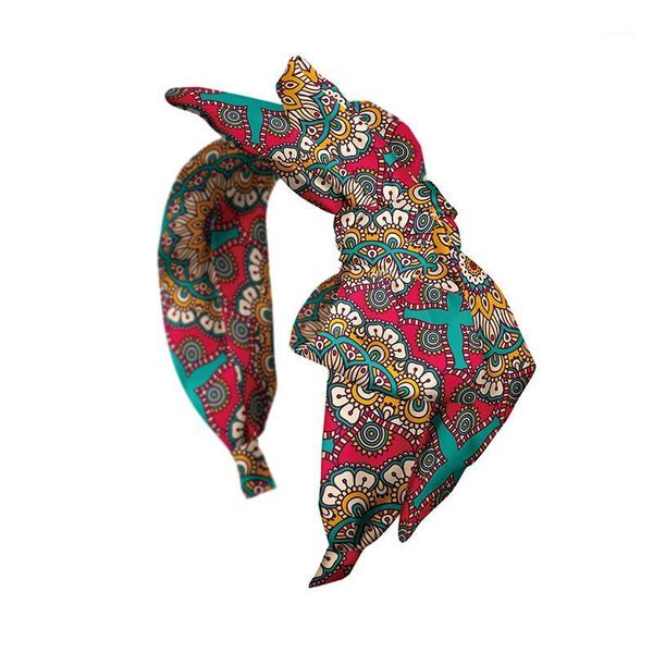 

women hairbands floral printed wide bow hair bands bohemian head band accessories