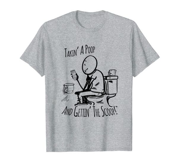 

mens taking a poop getting the scoop funny mens bathroom tshirt, White;black