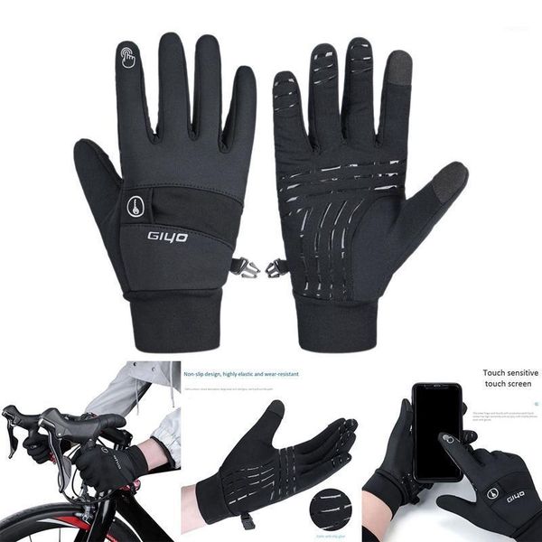 

winter cycling gloves men women bicycle full finger press screen for ski motorcycle driving1, Black