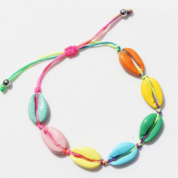 

link, chain lateefah fashion colorful shell bracelet trendy women adjustable bracele party alloy girl gift, Black
