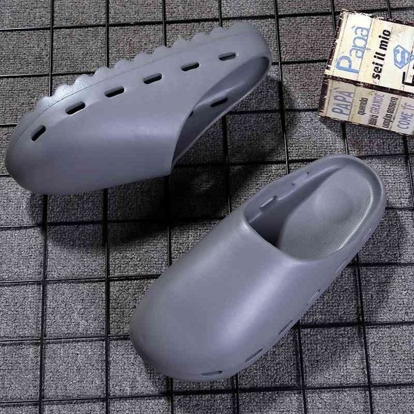 

brands men&women summer designer 35~46 kanye 2021 fashion runner men's slides mules for man casual slippers beach shoes, Black