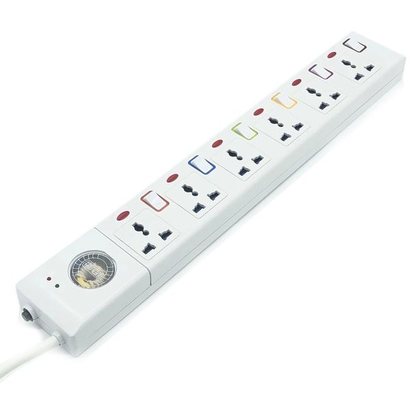 Plug Power Strip Surge Protector 6 Way AC Universal Outlets UE / EUA / Au / UK Sockets Relâmpago Interruptor Individual 3M EUA Soquete de Parede Soquete de Potência Conversor de cabo de extensão