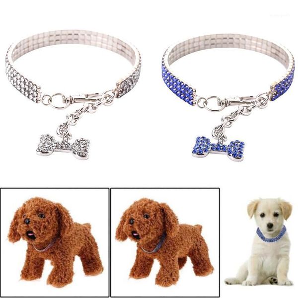 

dog collars & leashes drop cute mini pet bling rhinestone chocker fancy necklace1