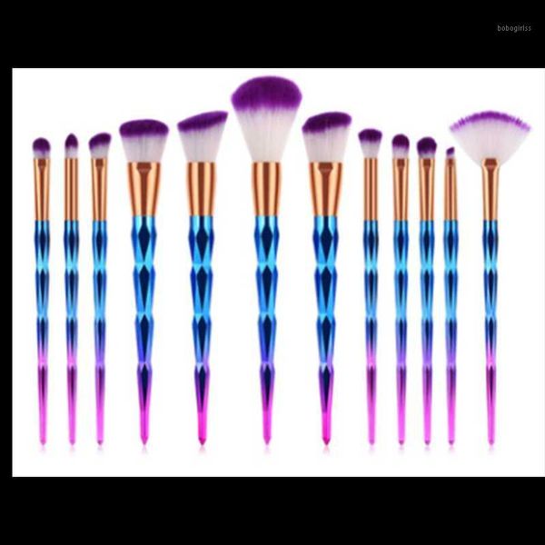 

12pcs diamond makeup brushes set beauty tools natural fan-shaped brush rose gold masonry eyeshadow lip1