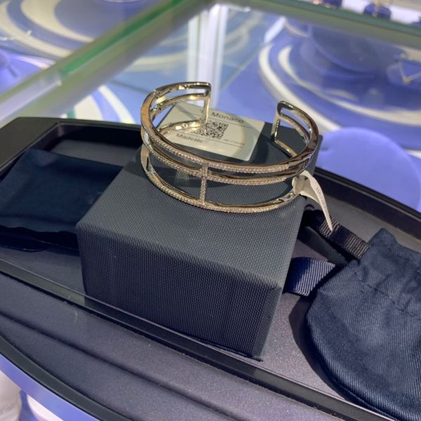 

bangles bracelet a fmily high version brcelet fmily fshion atmosphere king shpe brcelet dimond inlid multi-lyer geometric brcelet femle, Black