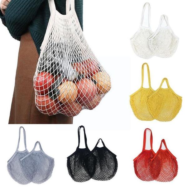 

storage bags reusable shopping portable net bag fruit vegetable eco-friendly cotton foldable mesh handle for shoppi x7h5