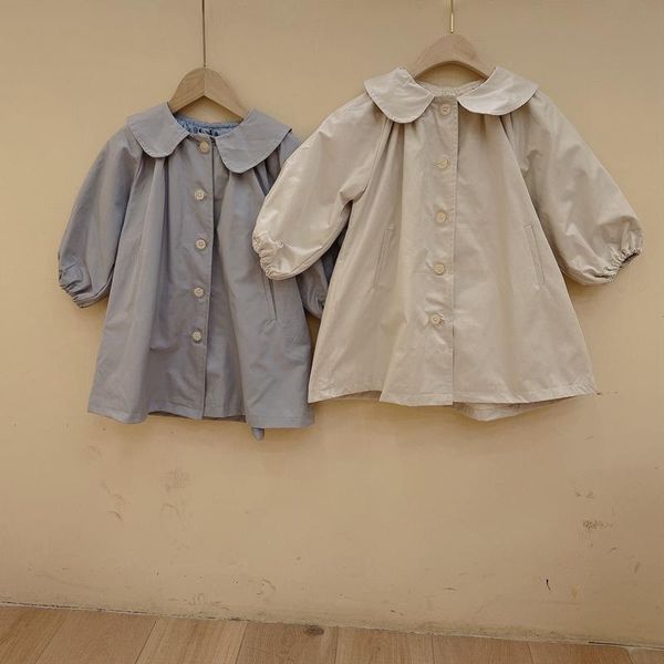 

coat 2021 style girls boys autumn cotton full sleeve jacket kids clothes 2-7 years, Blue;gray