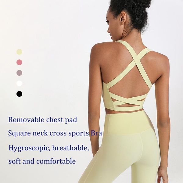 

yoga outfit women sports underwear crop breathable removeable chest pad gym brabeauty back running fitness bra vest