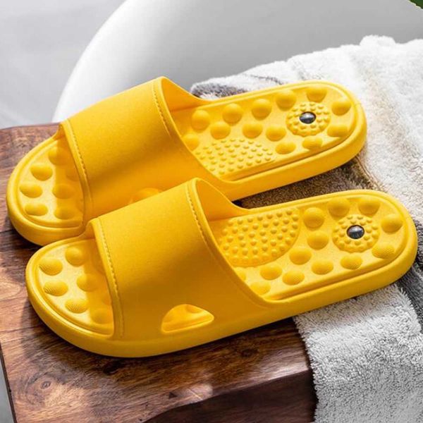 

massage slippers indoor non-slip soft bottom couple home sandal point shoes qq266 210625, Black