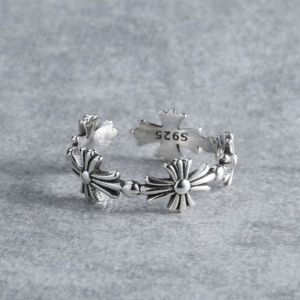 

ring japan and south korea fashion personality make old cross female niche design net red jewelry, Silver