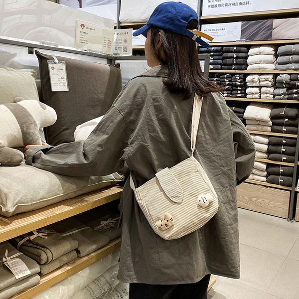 

japanese girl cute small shoulder bag corduroy women funny crossbody cross body