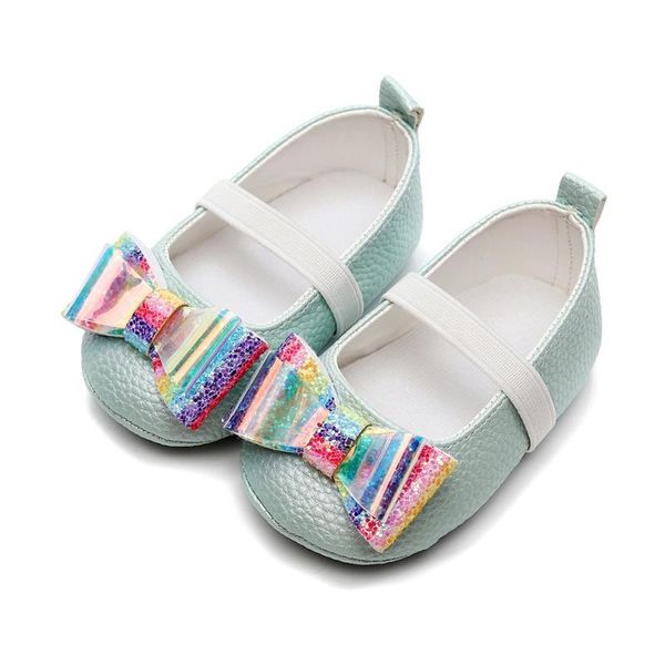 

first walkers rainbow baby girl shoes anti-slip with bowknot casual toddler soft soled