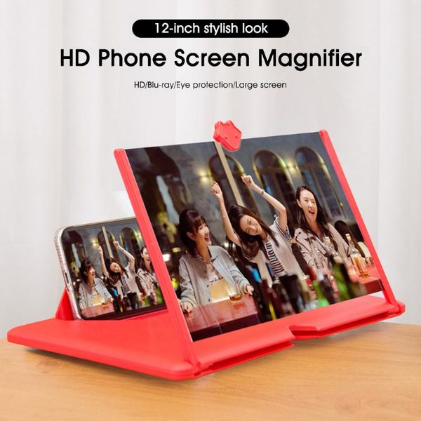 

inch 3d mobile phone screen magnifier hd video stand bracket with movie game magnifying folding desk holder party favor