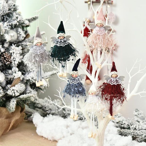

christmas tree ornaments decoration pendant creative cute angel lace window1