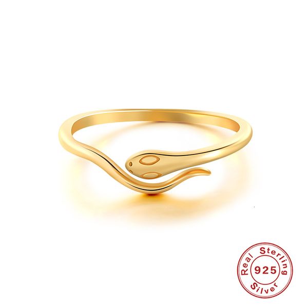 

s925 silver snake trend fashion simple ins creative opening index finger ring