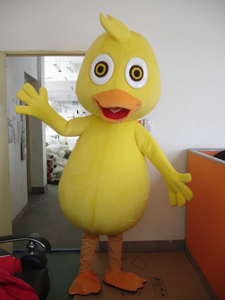 Costumi della mascotte Costume della mascotte dell'anatra gialla Abbigliamento del fumetto Cosplay Vestito personalizzato della mascotte dell'anatra per adulti Vestito del parco divertimenti