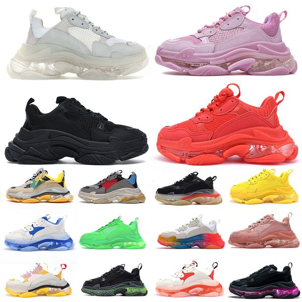 

paris 17 fw men women triple-s classic running fashion shoes luxurys designers authentic comfortable trainers crystal bottom platform sneake