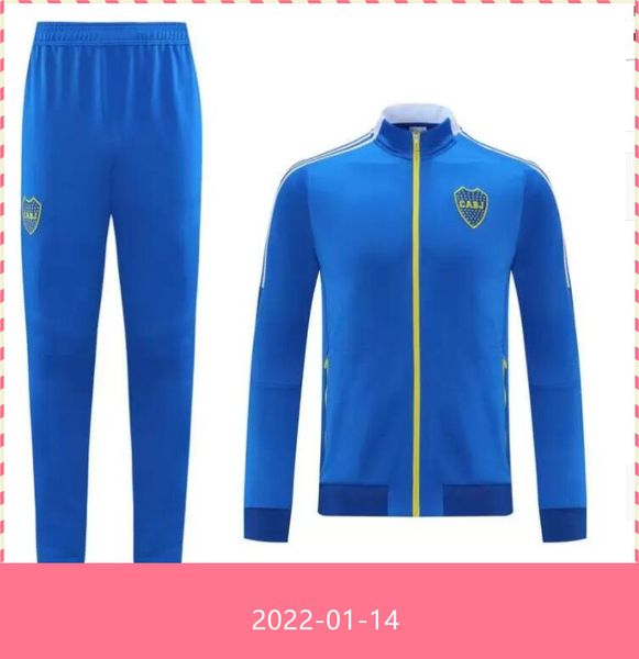 

boca juniors jackets tracksuit 2021 2022 tevez soccer jogging de rossi training suit maradona football survetement, Black