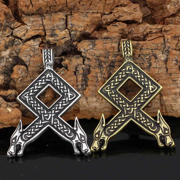 

new popular viking culture men's necklace character pendant accessories, Silver