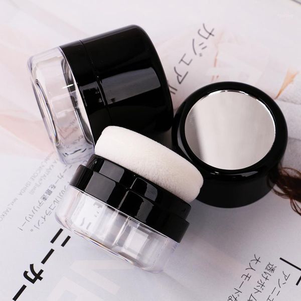 

storage bottles & jars 5/10/30pcs plastic empty loose powder pot with puff mirror cosmetic makeup jar container portable travel box