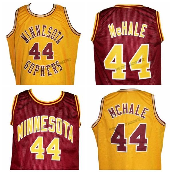 Custom Kevin McHale #44 Minnesota Gophers College Basketball Jersey Men's Ed Mellow Mellow Red Qualquer Nome Número Tamanho S-4xl Vest Jerseys