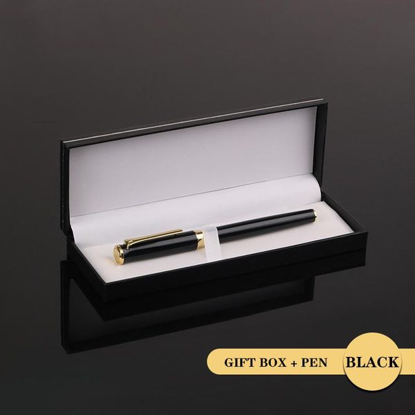 Ballpoint canetas de metal caneta conjunto de presente 0.5 mm preto luxo personalizado logotipo publicidade bola para escritório estudantil escritório escritório