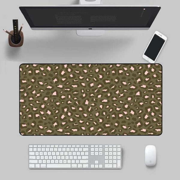 

mouse pads & wrist rests leopard print 2 0 olive green large gaming pad office desk lapkeyboard mat