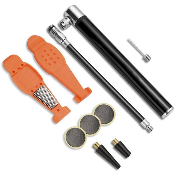 

bike pumps portable pump mountain cycling hose gauge bicycle adapter alloy tire inflator air