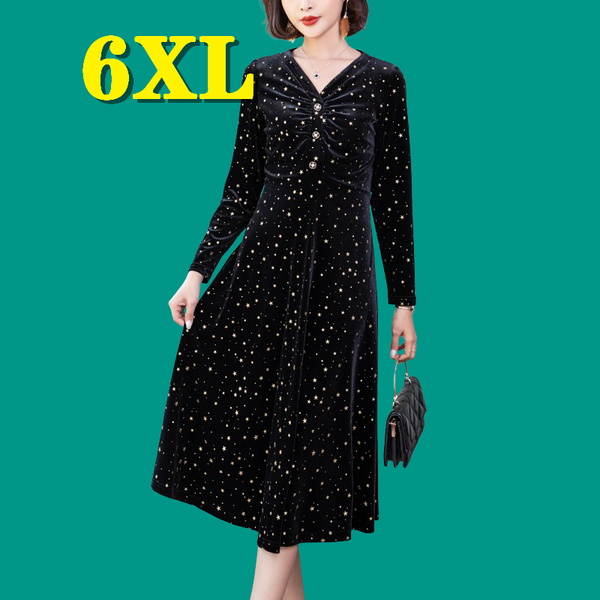 

plus size dresses dress women robe oversized gown long sleeve evening party clothing pretty elegant spring fashion velvet ship, Black
