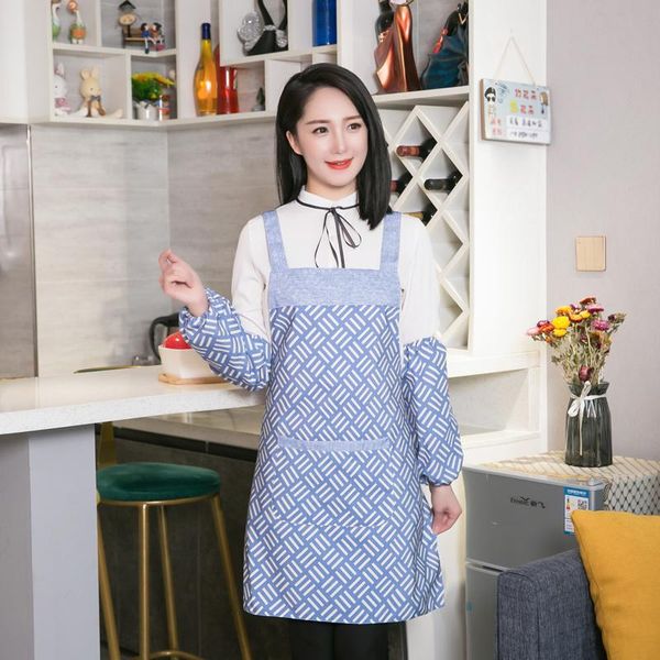 

aprons fashionable cotton antifouling cooking household kitchen nordic style restaurant apron female linen waist