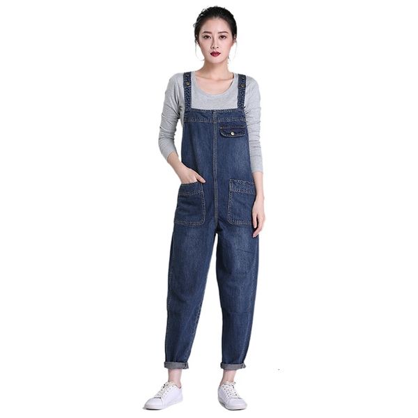

women's jumpsuits & rompers casual female overalls, overalls black jeans with pocket plus size, 5xl, 6xl, spring and summer a2yq, Black;white