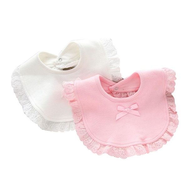 

bibs & burp cloths fashion cotton born lace bow baby slabbetjes cute girls&boys cloth infant baberos saliva towels
